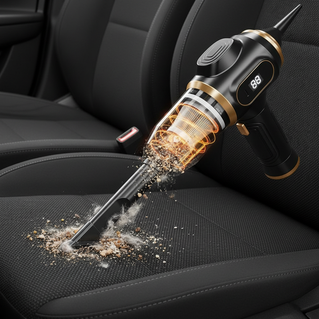 Powerful 6-in-1 Handheld Cordless Car Vacuum Cleaner with Smart Display - Perfect for Home, Office, and Pets!
