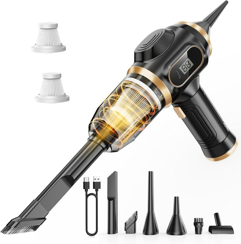 Belibuy Handheld Cordless Car Vacuum Cleaner, 19000Papowerful, 6-In-1 Portable Vacuum Cleaner with Smartdisplay, Suitable for Car, Home, Office, Pet Portable Highportable Cordless