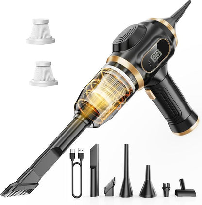 Belibuy Handheld Cordless Car Vacuum Cleaner, 19000Papowerful, 6-In-1 Portable Vacuum Cleaner with Smartdisplay, Suitable for Car, Home, Office, Pet Portable Highportable Cordless