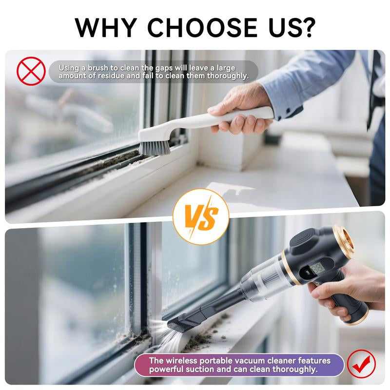 Belibuy Handheld Cordless Car Vacuum Cleaner, 19000Papowerful, 6-In-1 Portable Vacuum Cleaner with Smartdisplay, Suitable for Car, Home, Office, Pet Portable Highportable Cordless