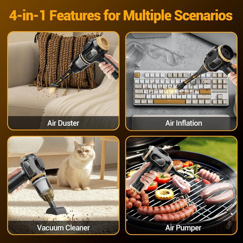 Belibuy Handheld Cordless Car Vacuum Cleaner, 19000Papowerful, 6-In-1 Portable Vacuum Cleaner with Smartdisplay, Suitable for Car, Home, Office, Pet Portable Highportable Cordless