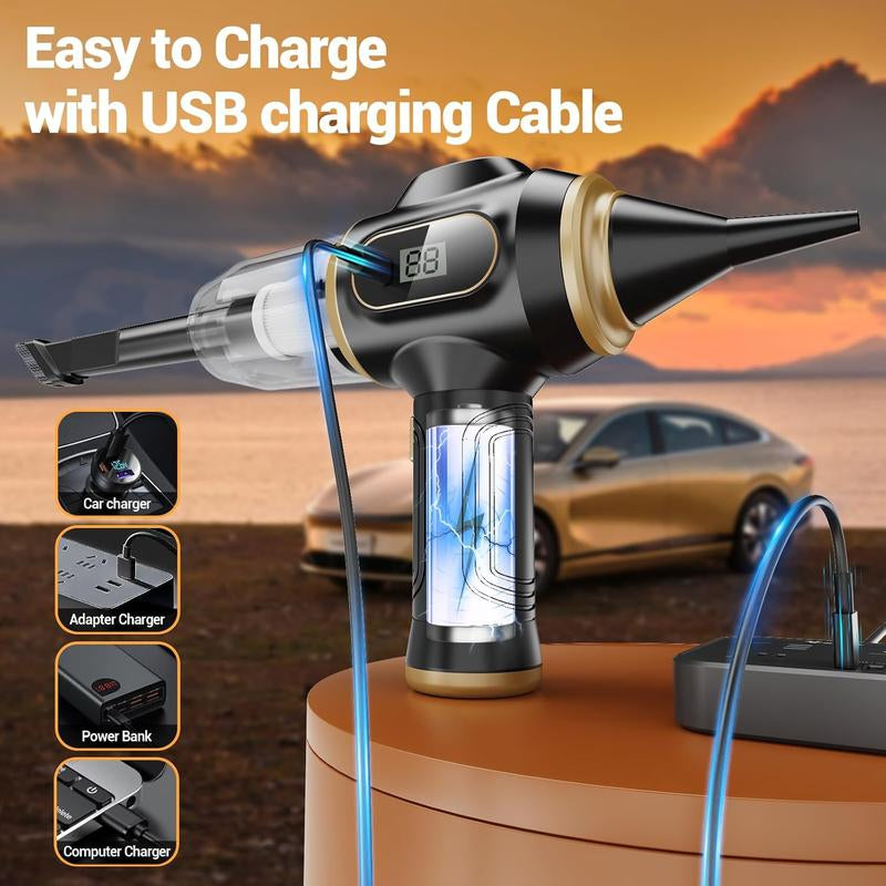 Belibuy Handheld Cordless Car Vacuum Cleaner, 19000Papowerful, 6-In-1 Portable Vacuum Cleaner with Smartdisplay, Suitable for Car, Home, Office, Pet Portable Highportable Cordless